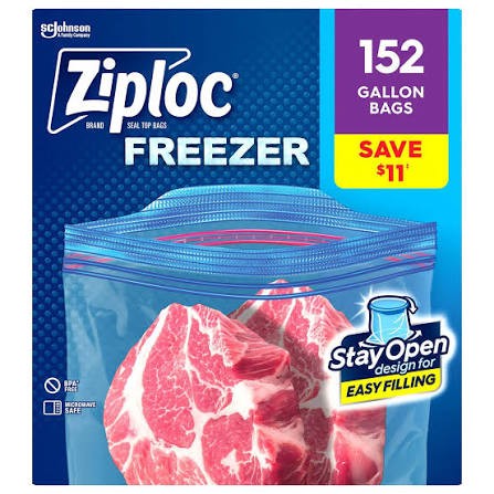 Ziploc Stay Open Design Gallon Freezer Bags – 152 Count