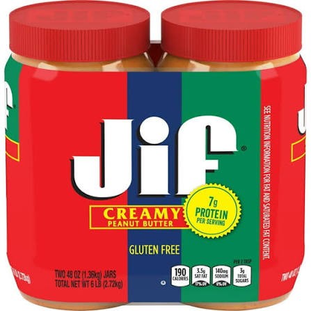 Jif Creamy Peanut Butter – 48 oz. (2 Pack)