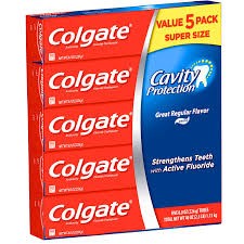 Colgate Cavity Protection Toothpaste with Fluoride – Regular Flavor, 8 oz. (5 Pack)