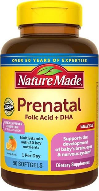 Nature Made Prenatal with Folic Acid + DHA – 90 Softgels