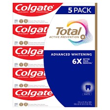 Colgate Total Active Prevention Plus Advanced Whitening Toothpaste – 6.4 oz. (5 Pack)